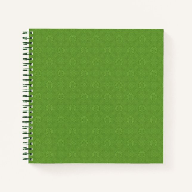 Lucky Green Icons Pattern Notebook (Front)