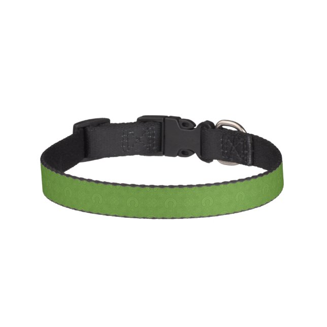 Lucky Green Icons Pattern Pet Collar (Front)
