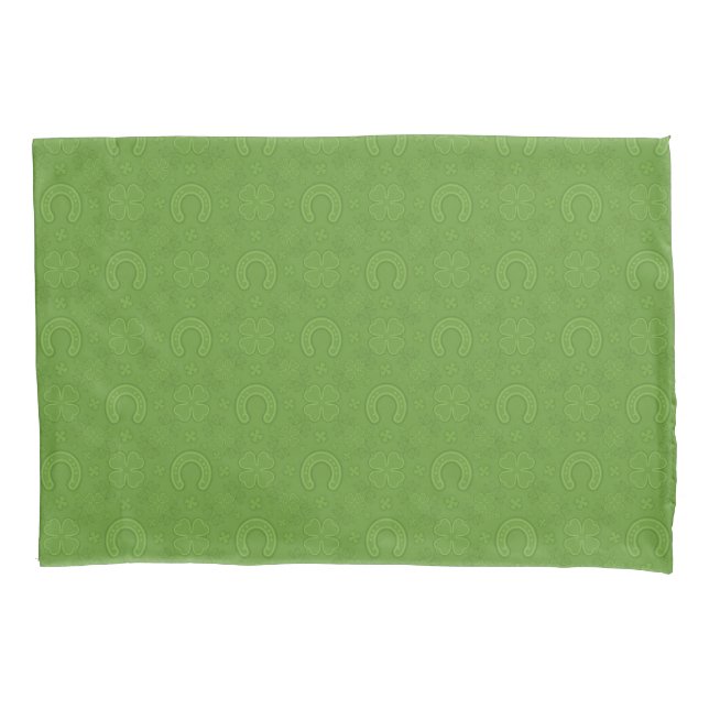 Lucky Green Icons Pattern Pillow Case (Front-Left)
