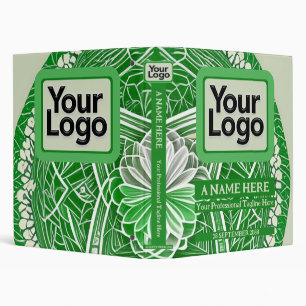 Lucky Green Mandala Flower Heart Health Business 3 Ring Binder