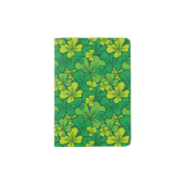 Lucky green pattern with shamrocks passport holder (Front)