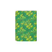 Lucky green pattern with shamrocks passport holder (Back)