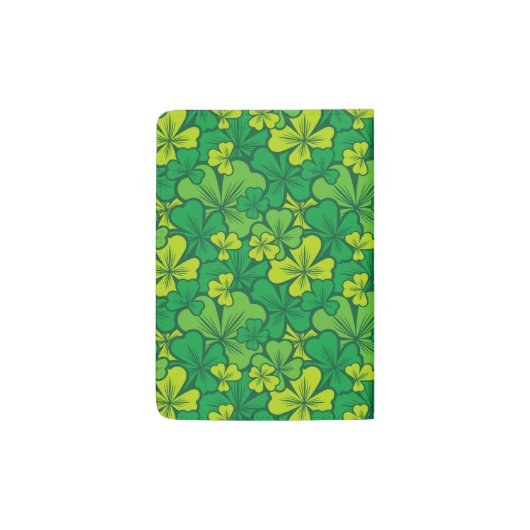Lucky green pattern with shamrocks passport holder (Back)