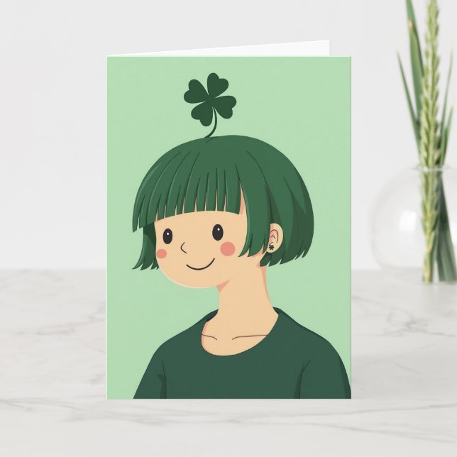 Lucky Green Portrait Card (Front)