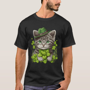 Lucky Green Proud Irish St Patricks Day Cat  3 T-Shirt