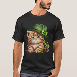 Lucky Green Proud Irish St Patricks Day Cat T-Shirt