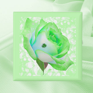 Lucky Green Rose Magnet