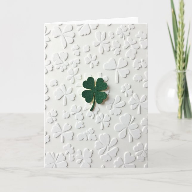 Lucky Green Shamrock Art Card (Front)