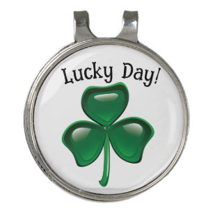 Lucky Green Shamrock Ball Marker Golf Hat Clip