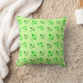 Lucky Green Shamrock Pattern Pillow (Blanket)