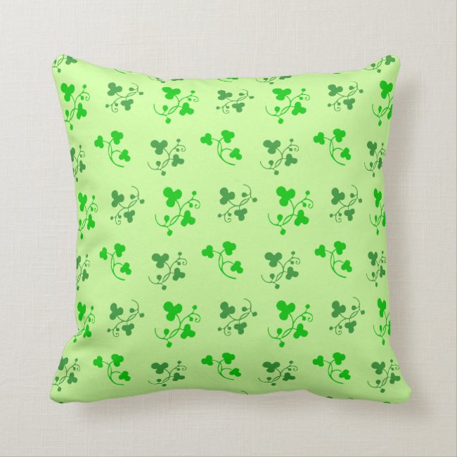 Lucky Green Shamrock Pattern Pillow