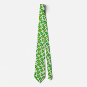 Lucky green Shamrock St Patrick's Day Neck Tie