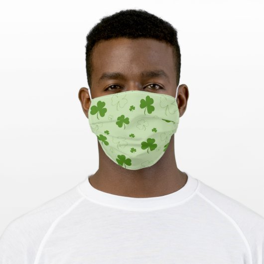 lucky green shamrocks adult cloth face mask (Worn)