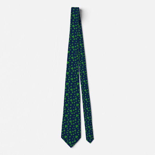 Lucky Green Shamrocks Custom Background A01E1 Neck Tie (Front)
