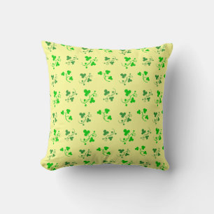 Lucky Green Shamrocks Pillow