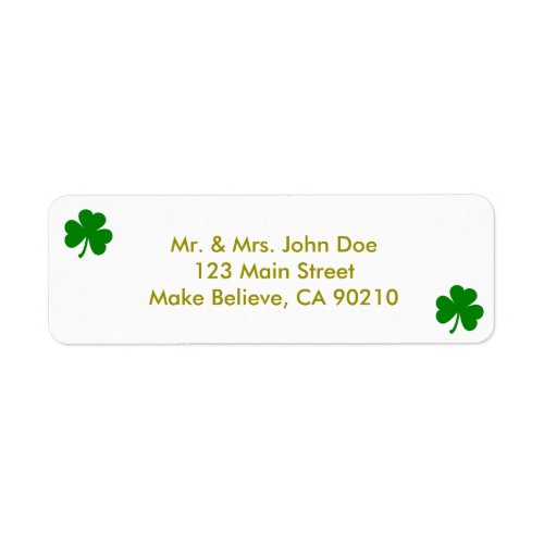 Lucky Green St Patricks Day Irish Shamrock Label