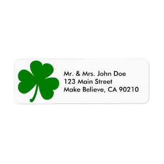 Lucky Green St Patrick's Day Shamrock Label