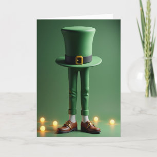Lucky Green Top Hat Man Card