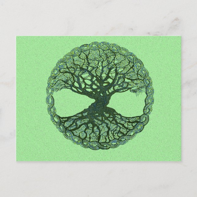 Lucky Green Tree of Life Postcard (Front)