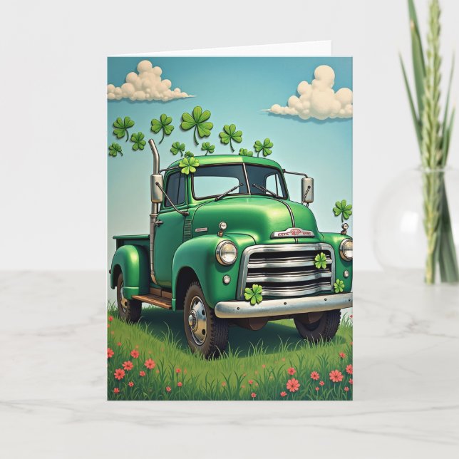 Lucky Green Truck Scene Card (Front)