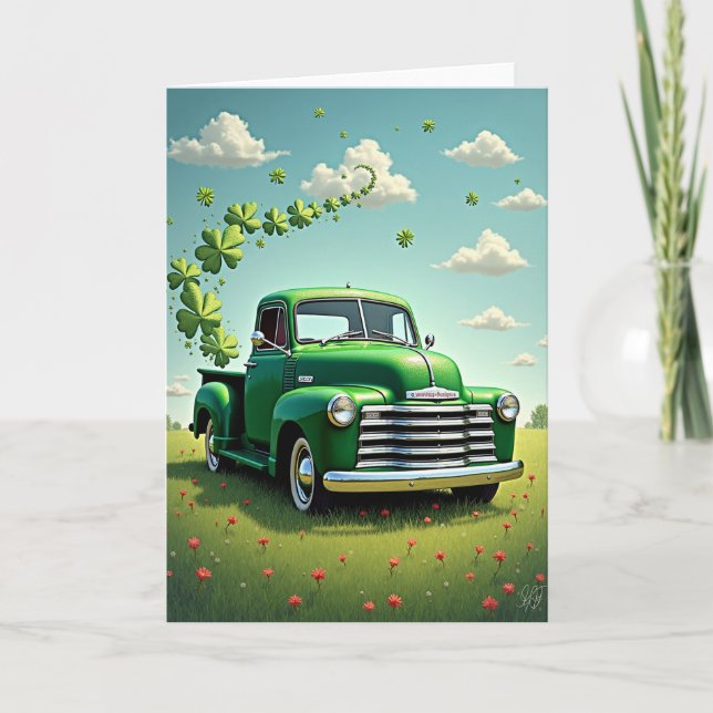 Lucky Green Truck Spring Card (Front)