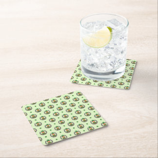 Lucky Green Vibes Square Paper Coaster