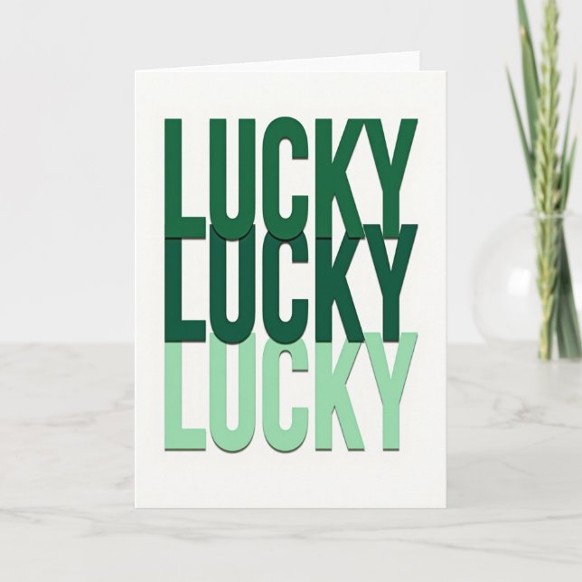 Lucky Greens Modern Art Card (Front)