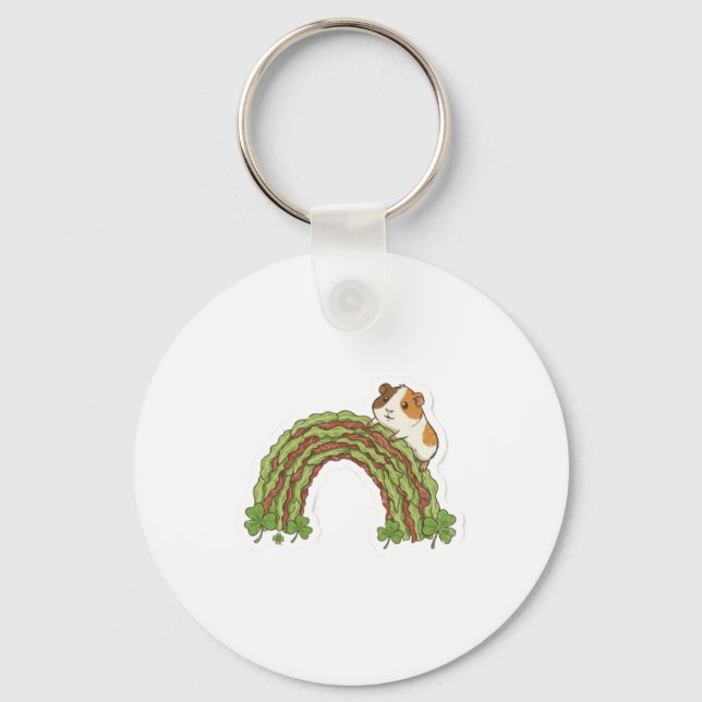 Lucky Guinea Pig St.Patrick's Day Keychain (Front)