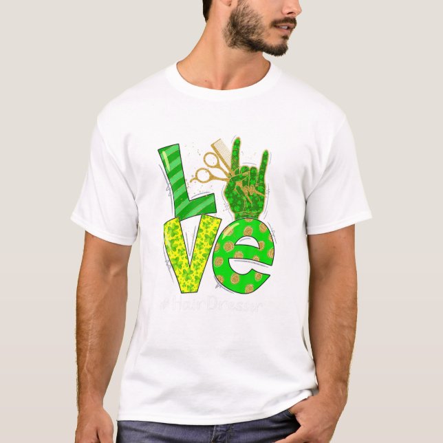 Lucky Hair Dresser Shamrock T-Shirt (Front)