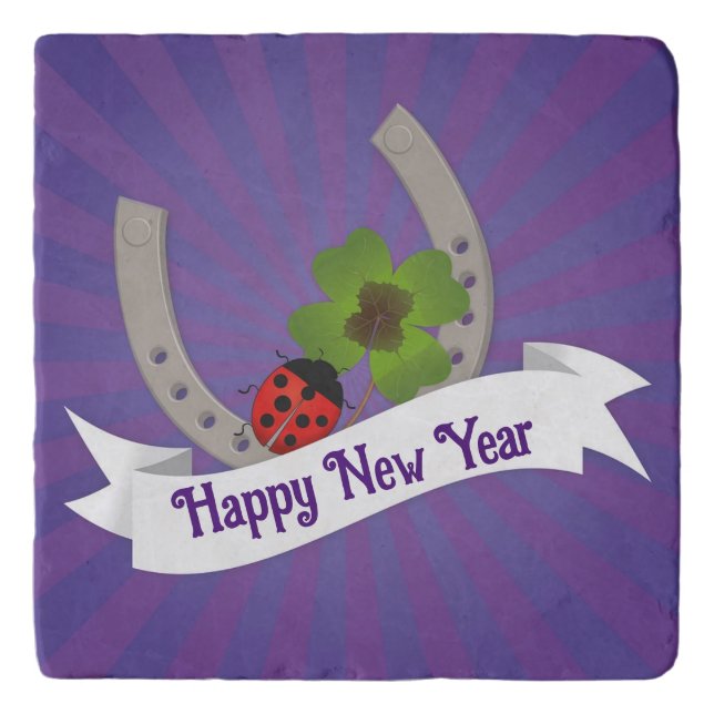Lucky Happy New Year Trivet (Front)