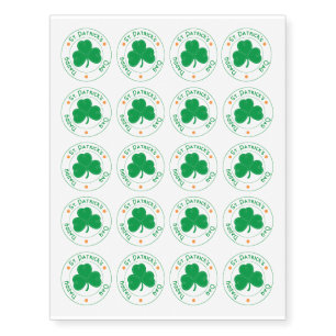 Lucky "Happy St. Patrick's Day" Shamrock Temporary Tattoos