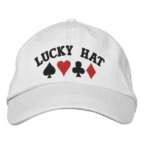 Lucky Hat Playing Card Suits Embroidered Baseball