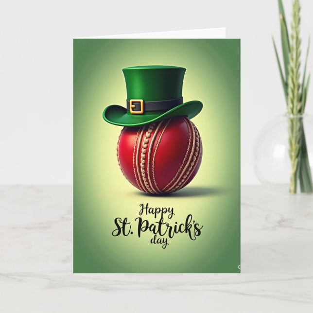 Lucky Hat Red Orb Holiday Card (Front)