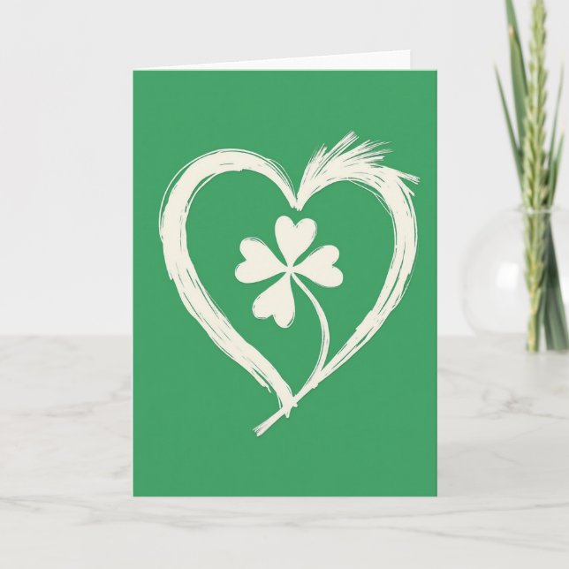 Lucky Heart Brushstroke Card (Front)