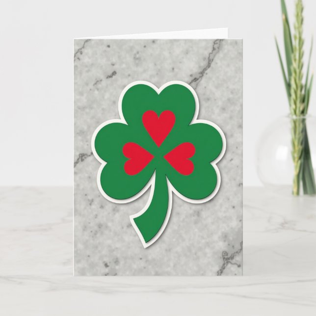 Lucky Heart Clover Card (Front)