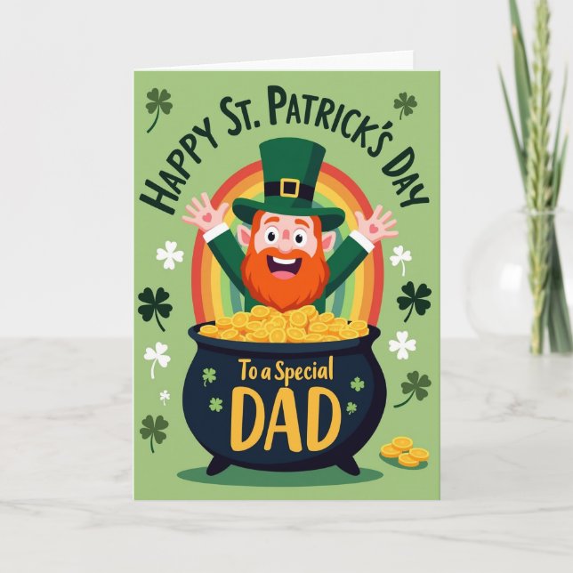 Lucky Heart Dad St Patricks Card (Front)