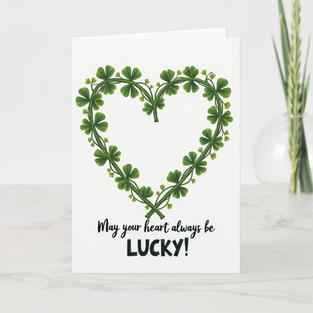 Lucky Heart Glitter Texture Card (Front)