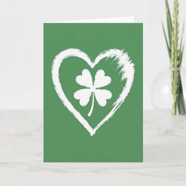 Lucky Heart Green Irish Card (Front)