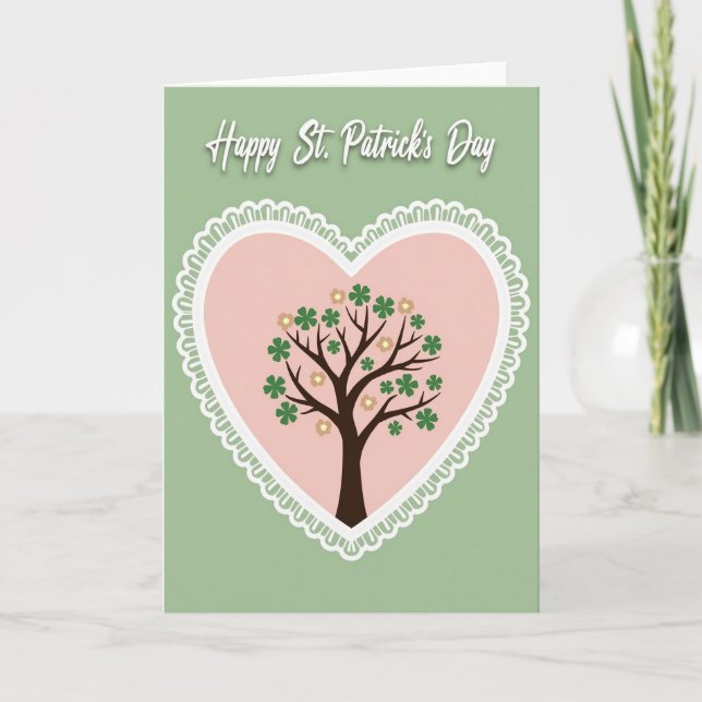 Lucky Heart St Patricks Day Card (Front)