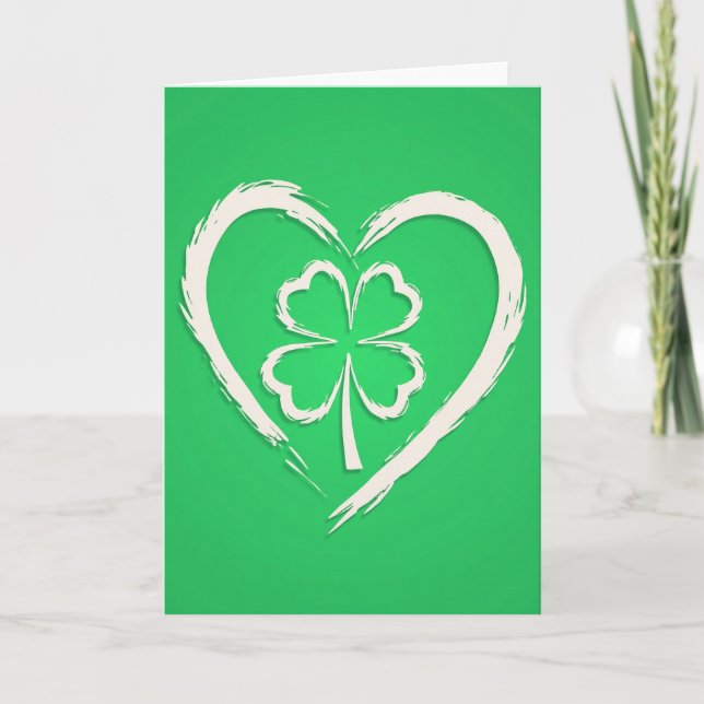 Lucky Hearts Four Leaf Card (Front)