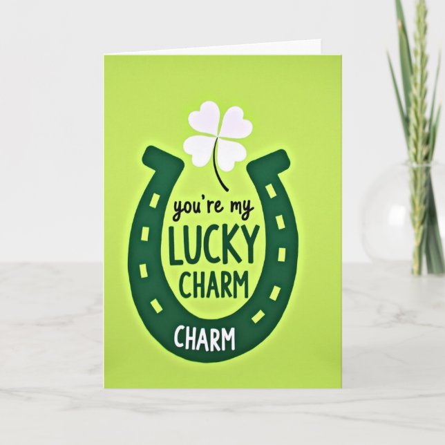 Lucky Hearts Pattern Charm Card (Front)