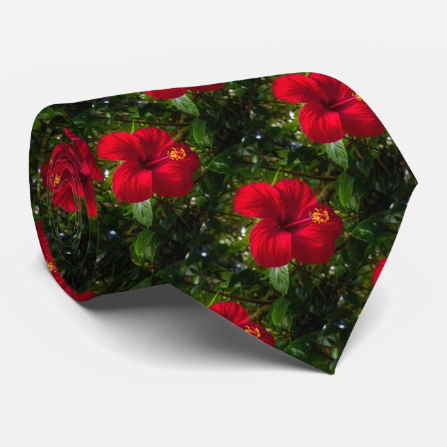 "Lucky Hibiscus" Neck Tie (Rolled)