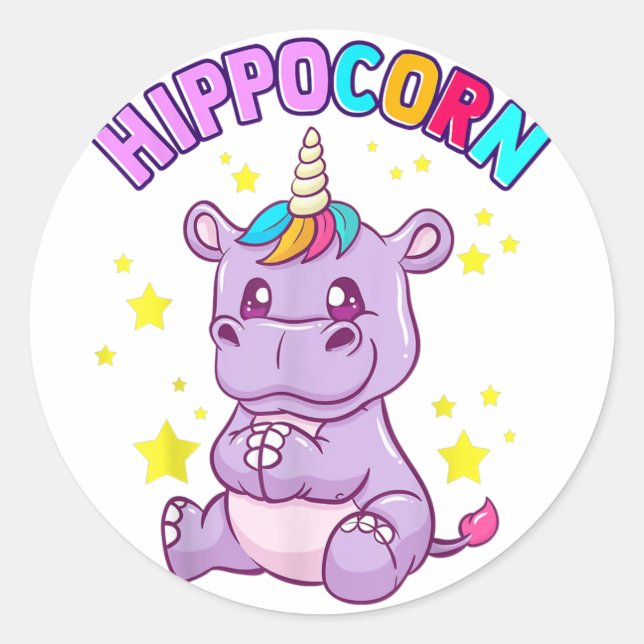 Lucky Hippo Sticker - Cute Gift Idea (Front)