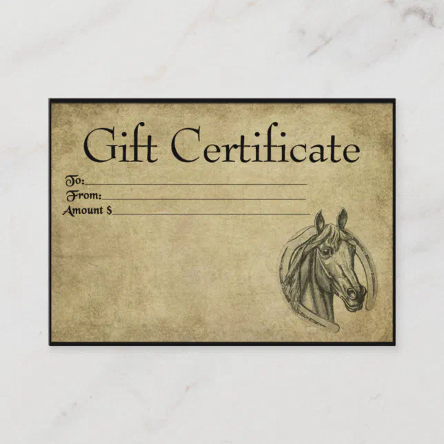 lucky-horse-prim-gift-certificate-cards-zazzle for Free Printable Horse Riding Certificates Lucky Horse- Prim Gift Certificate Cards | Zazzle for Free Printable Horse Riding Certificates