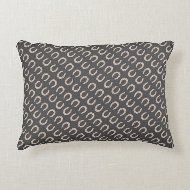 Lucky Horse Shoe Accent Pillow (Front)