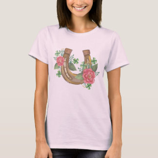Lucky Horse Shoe T-Shirt Watercolor Tee