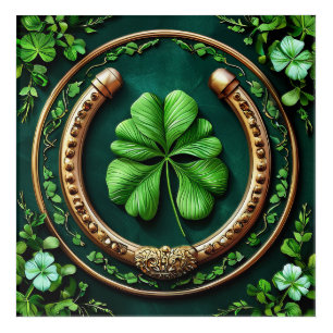Lucky Horseshoe and Clover Design Acrylic Print
