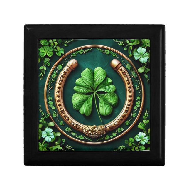 Lucky Horseshoe and Clover Design Gift Box (Front)