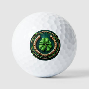 Lucky Horseshoe and Clover Design Golf Balls