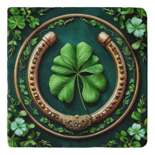 Lucky Horseshoe and Clover Design Trivet